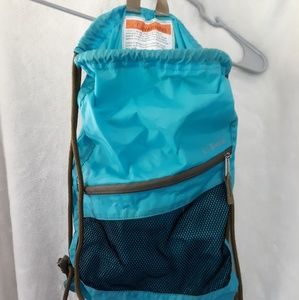 Blue drawstring backpack